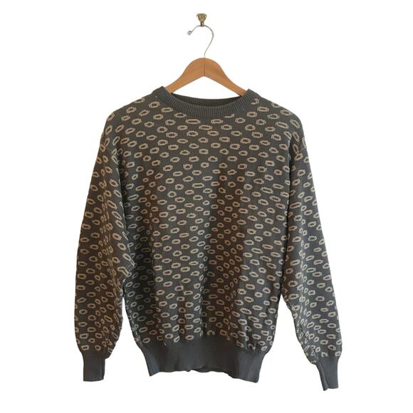 Vintage Saks Fifth Avenue L crewneck sweater gray preppy luxury - Picture 1 of 9